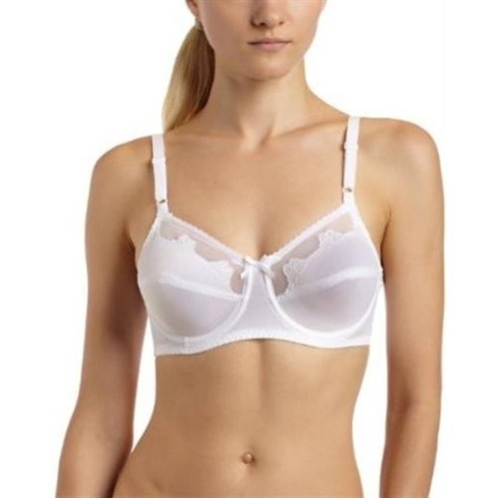 NWOT Bali 38C Flower Lace Full Coverage Bra 0180 White 117502